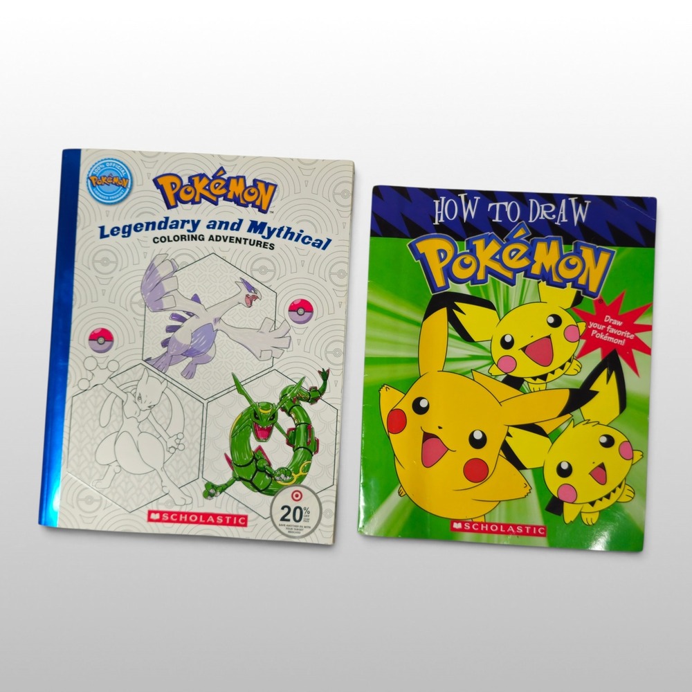 Y2K Pokemon Anime Coloring Drawing Activity Book Bundle Kids Multicolor Mythical